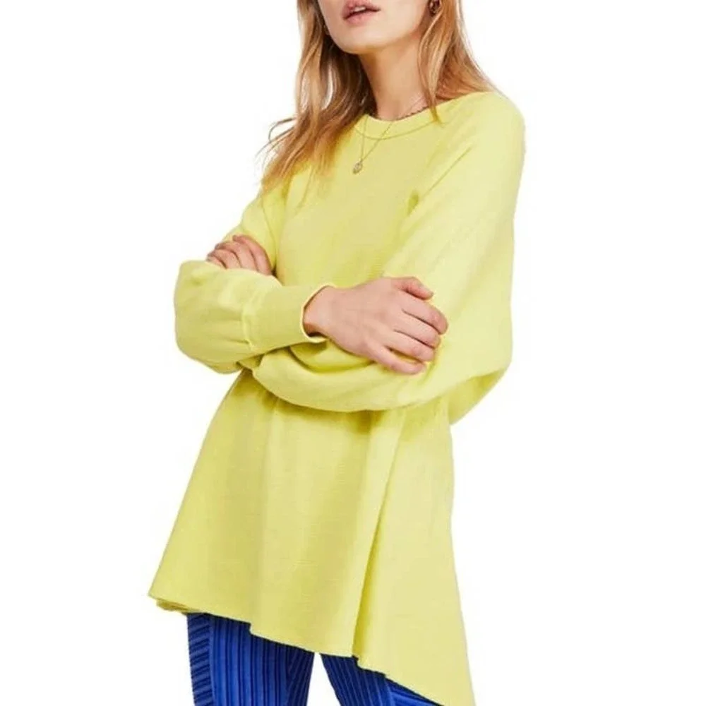 Free People NWT Tunic Oversized Long Sleeve Amelia Thermal Knit Top Size Small